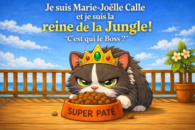 Marie-Joëlle, jeune chatte adoptée à la SPA, raconte avec humour son arrivée dans sa nouvelle famille et sa découverte des règles de la maison.