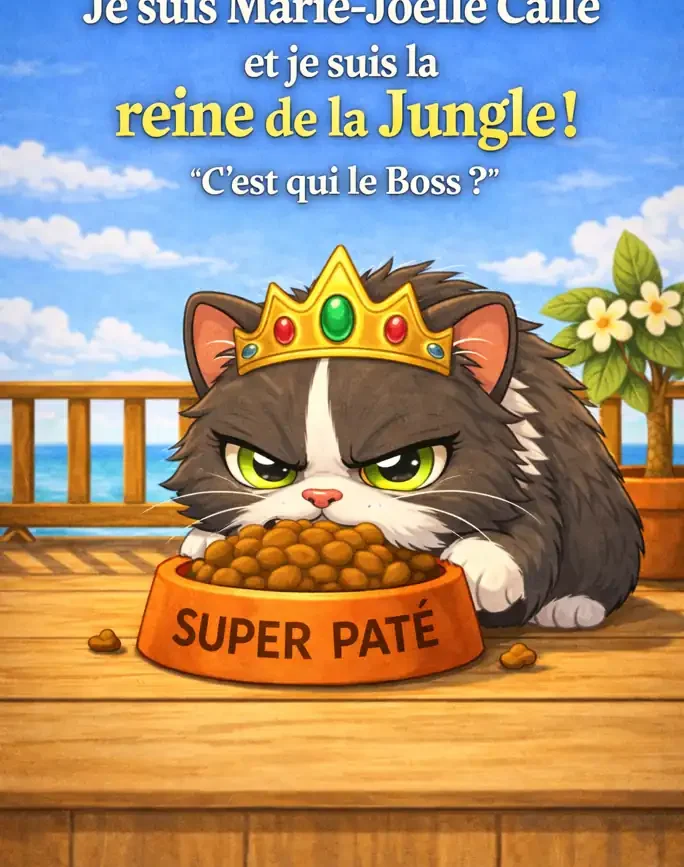 Marie-Joëlle, jeune chatte adoptée à la SPA, raconte avec humour son arrivée dans sa nouvelle famille et sa découverte des règles de la maison.