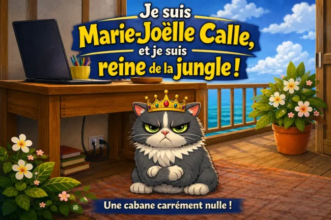 Histoire gratuite pour enfants : Marie-Joëlle Calle découvre une cabane en carton construite par Liam et sa maman sur la terrasse de leur maison à La Réunion.