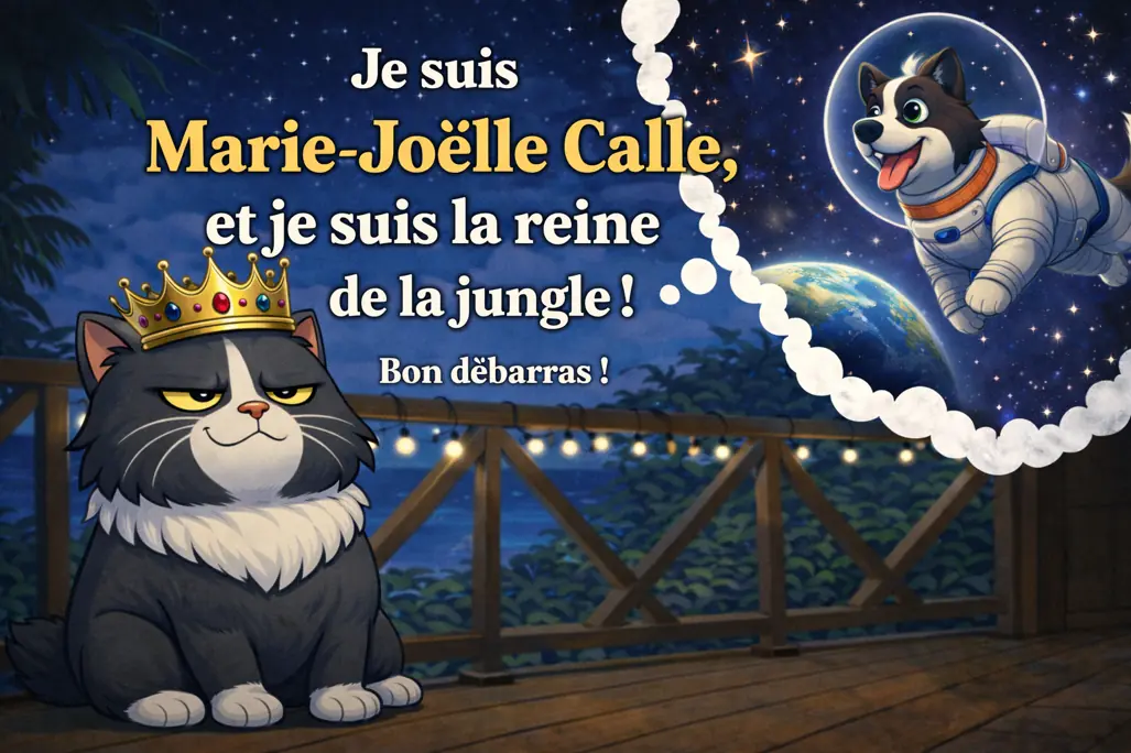 Marie-Joëlle Calle rêve du chien Charlie dans l’espace – Bon débarras