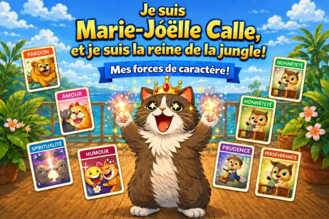 Marie-Joëlle présente ses forces de caractère dans son aventure jeunesse
