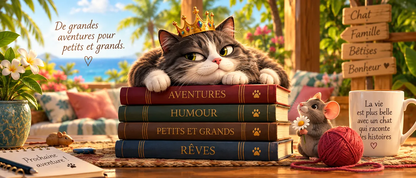 Marie-Joëlle, chatte reine et héroïne des histoires jeunesse humoristiques de Plume de Virginie