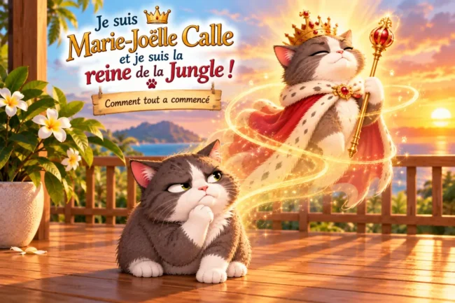 Marie-Joëlle Calle, chatte reine de la jungle, dans l’histoire jeunesse « Comment tout a commencé »
