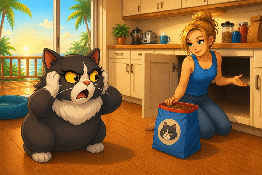 L'ultimatum de Maman : exposer le paquet de croquettes royales.